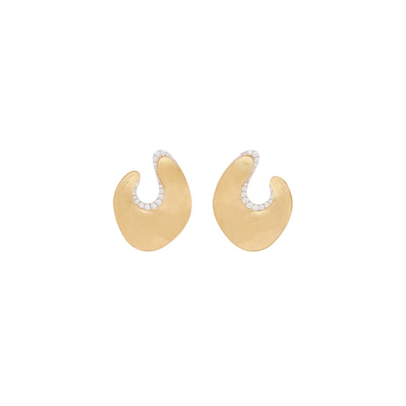 18K Yellow Gold Wrap Earrings with Diamonds