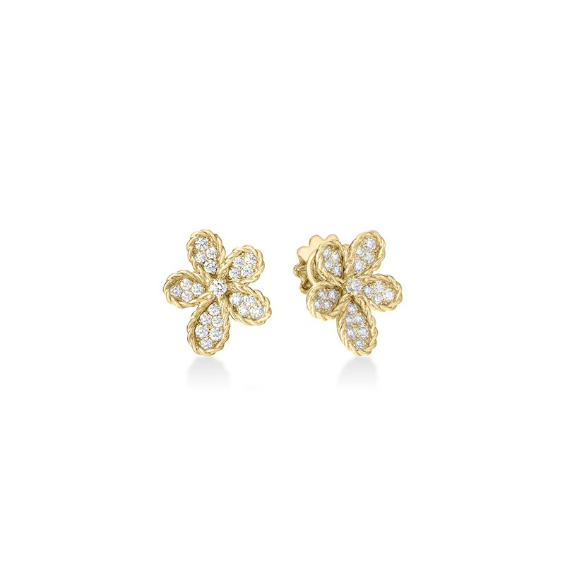 JASMINE PAVÉ DIAMOND FLOWER STUD EARRINGS