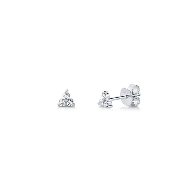 White Gold Diamond Triangle Studs