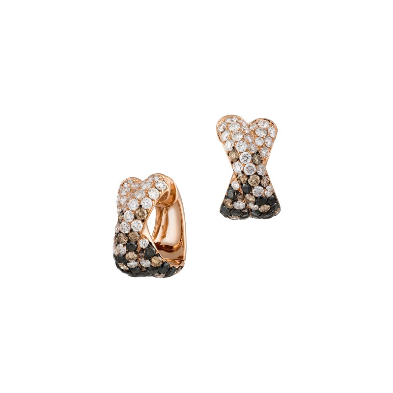 Rose Gold Desert Diamond Crossover Earrings