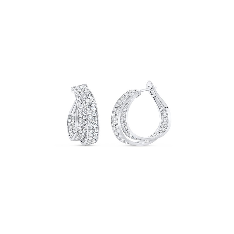 18K White Gold Diamond Gatsby Earrings