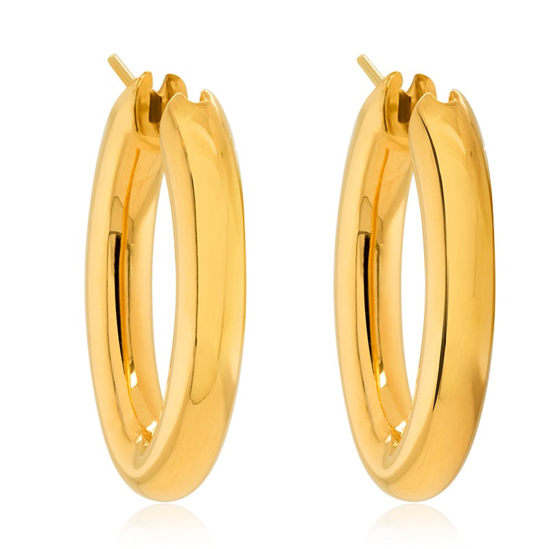 18k Yellow Gold Oval Hoops