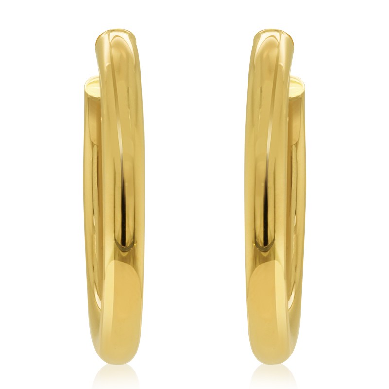 14k Yellow Gold Large Hoop Earrings 