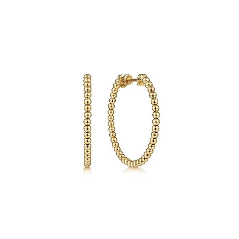 14K Yellow Gold Bujukan Classic Hoop Earrings