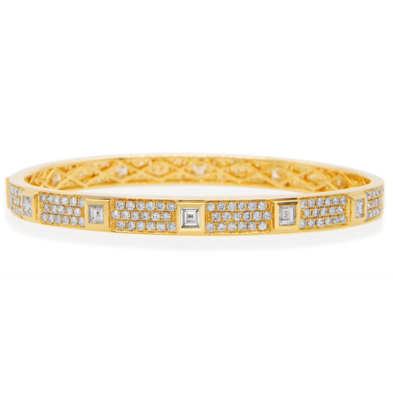 18k Yellow Gold Ascher Diamond Bracelet