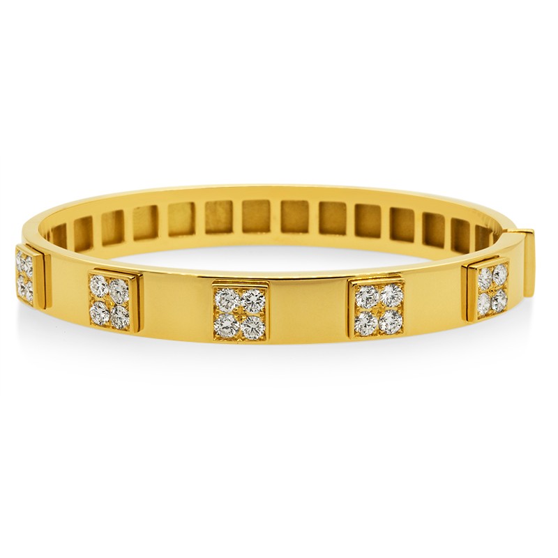 18k Yellow Gold Diamond Bangle Bracelet