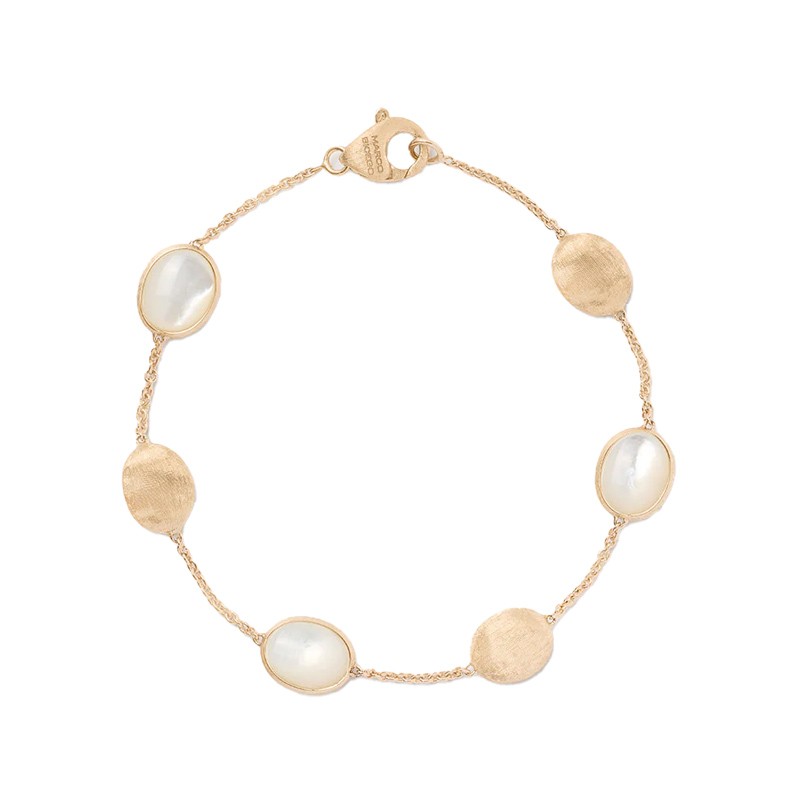 18K Yellow Gold Mother of Pearl & Gold Bracelet