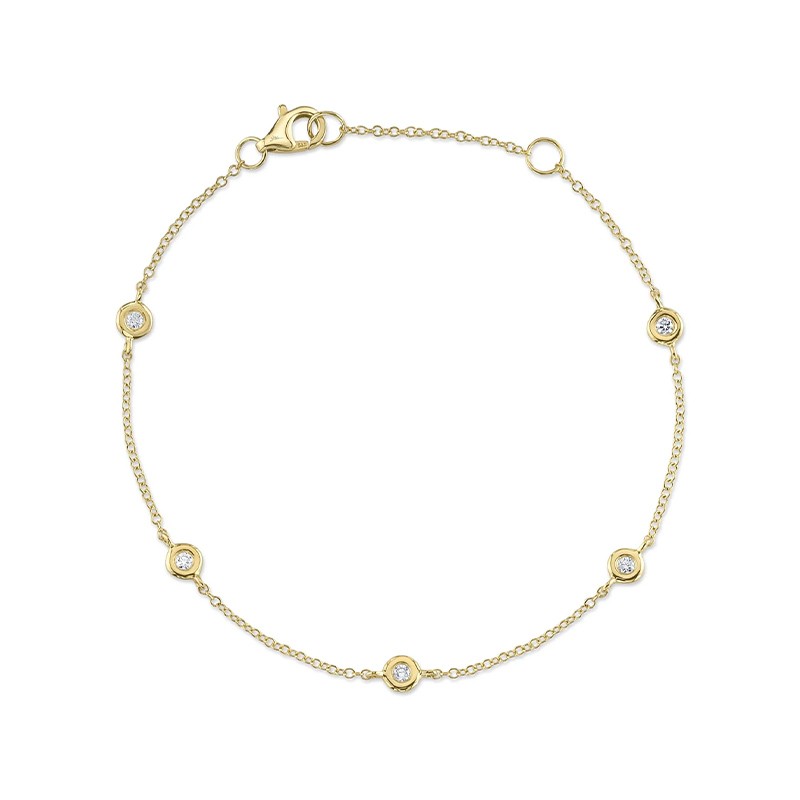 Yellow Gold Diamond By The Yard Bracelet