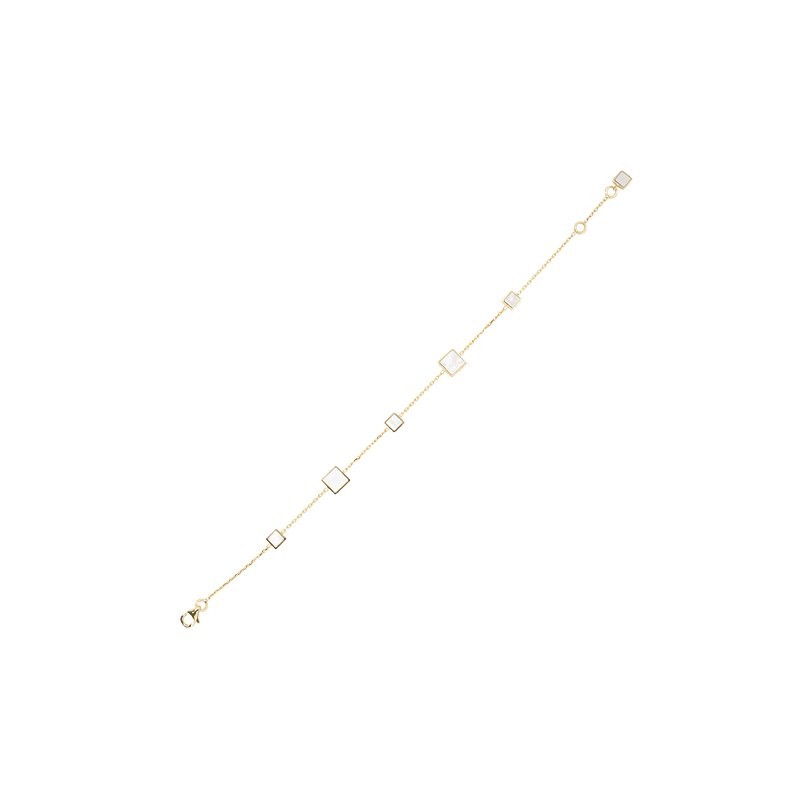14k Yellow Gold Mother of Pearl Chain Bracelet