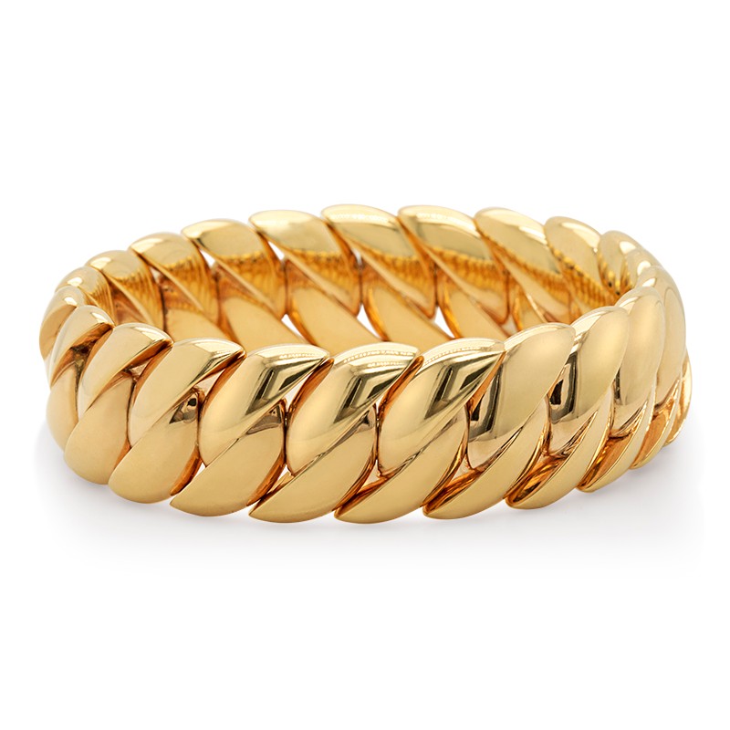 18k Yellow Gold Offset Stretch Bracelet