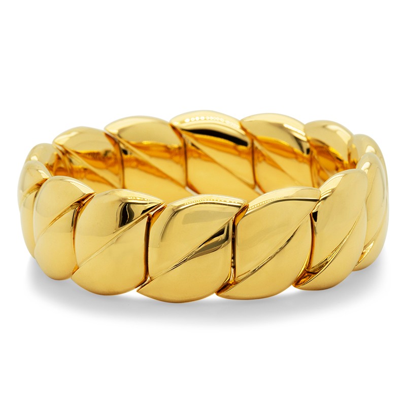 18k Yellow Gold Large Offset Stretch Bracelet