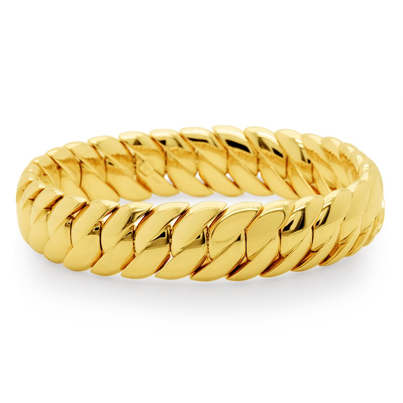 18k Yellow Gold Petite Offset Stretch Bracelet