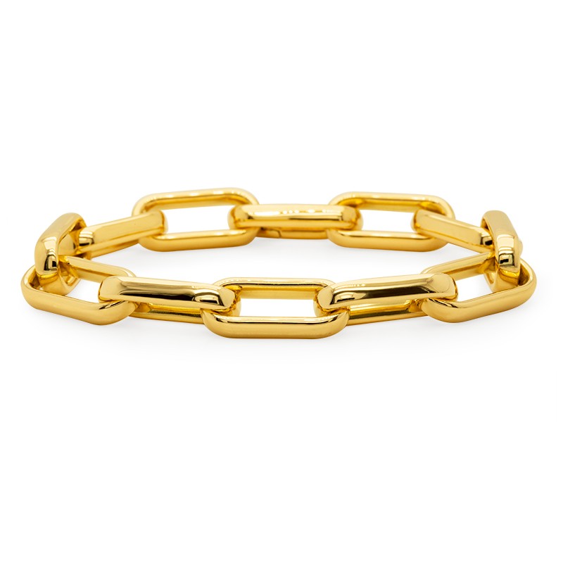 18k Yellow Gold Paperclip Link Bracelet