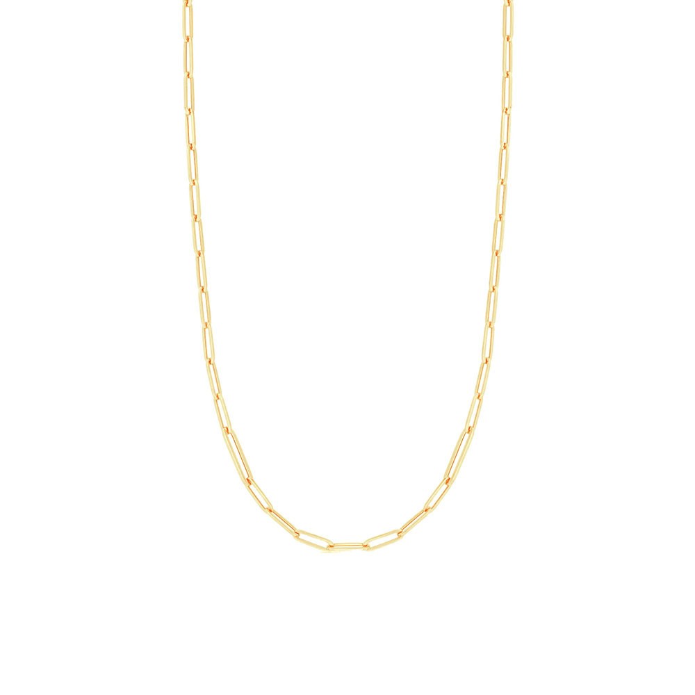 18k Yellow Gold Paperclip Chain Necklace
