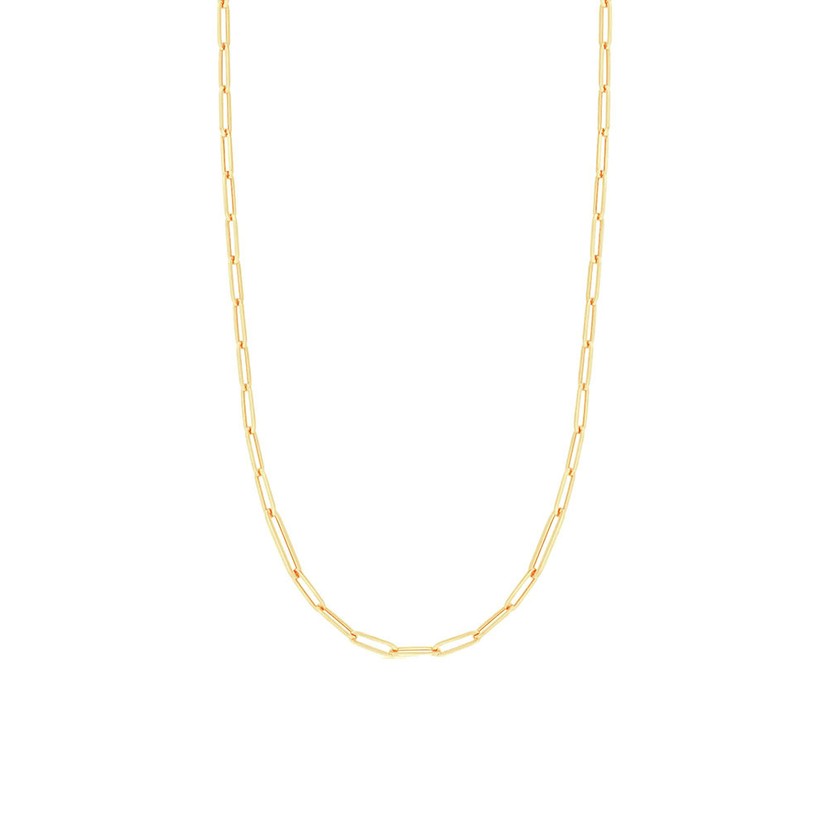 18k Yellow Gold Paperclip Chain Necklace