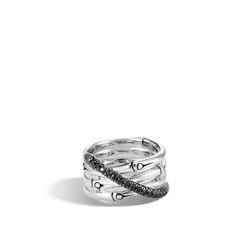 Sterling Silver Bamboo Crossover Ring
