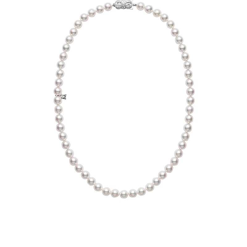 18k White Gold Akoya Cultured Pearl 18" Necklace