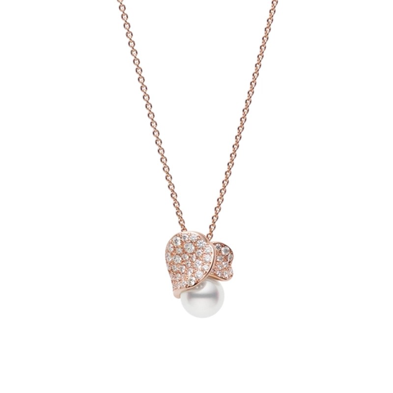Les Pétales Place Vendôme Rosés Akoya Cultured Pearl Pendant in 18K Pink Gold