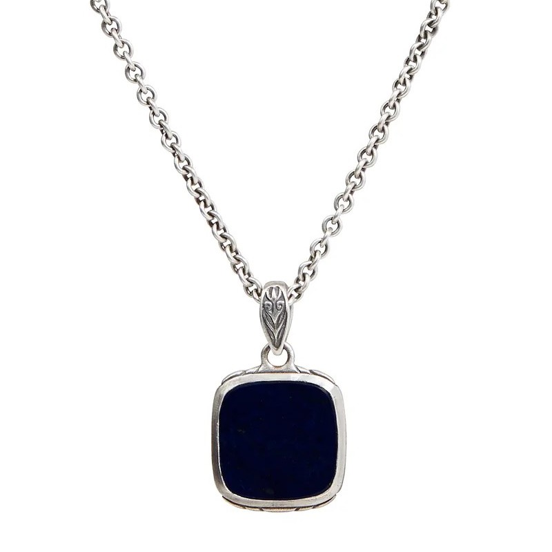 Silver Black Onyx Pendant Necklace