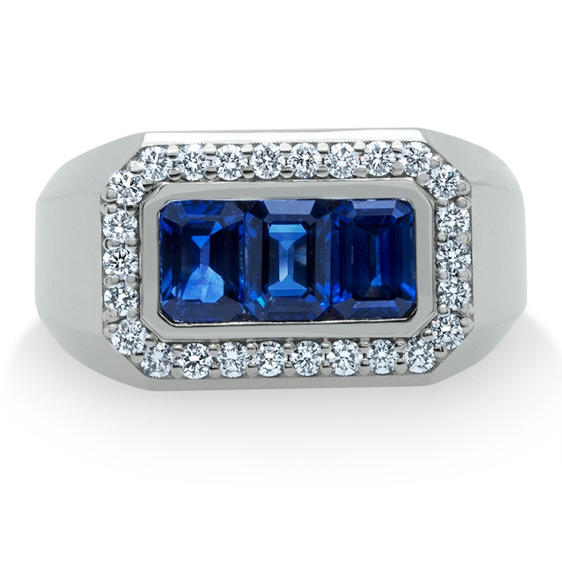 18k White Gold Sapphire and Diamond Ring