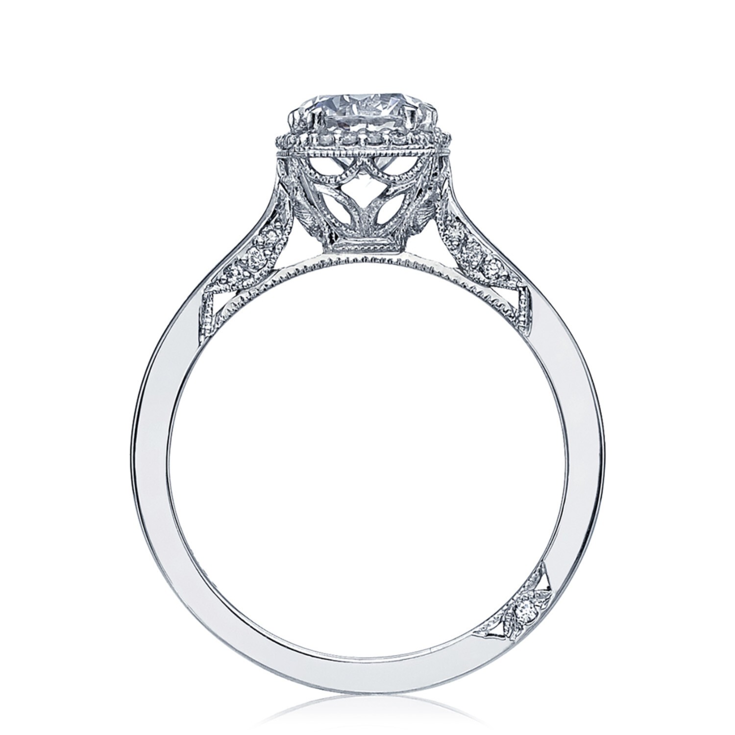 18k White Gold High Polished Diamond Engagement Mounting