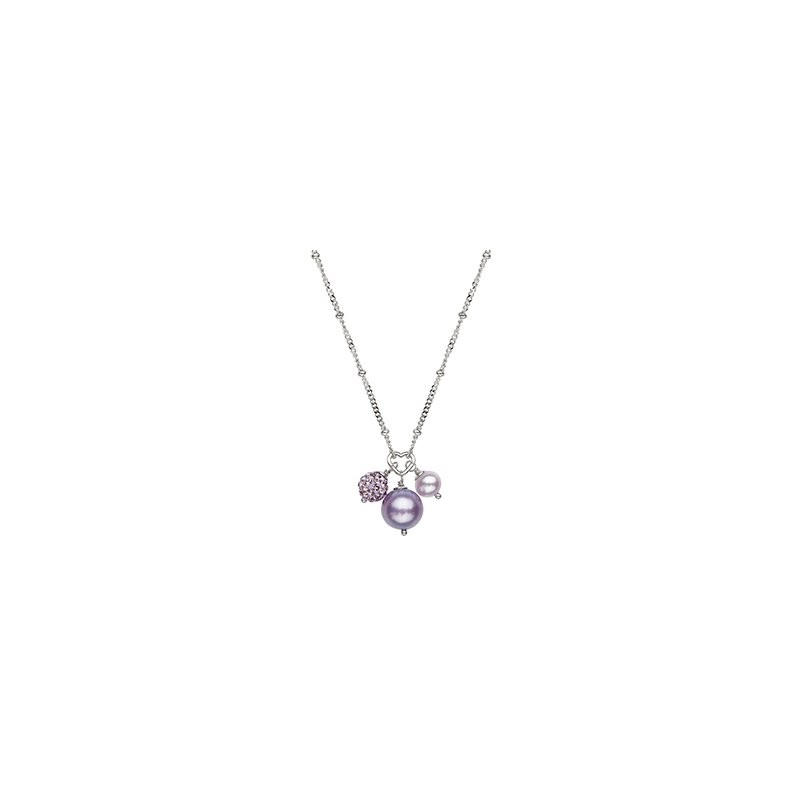 Girls Lilac Pearl Drop Necklace