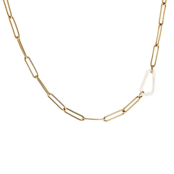 14k Yellow Gold Paperclip Hinge Chain