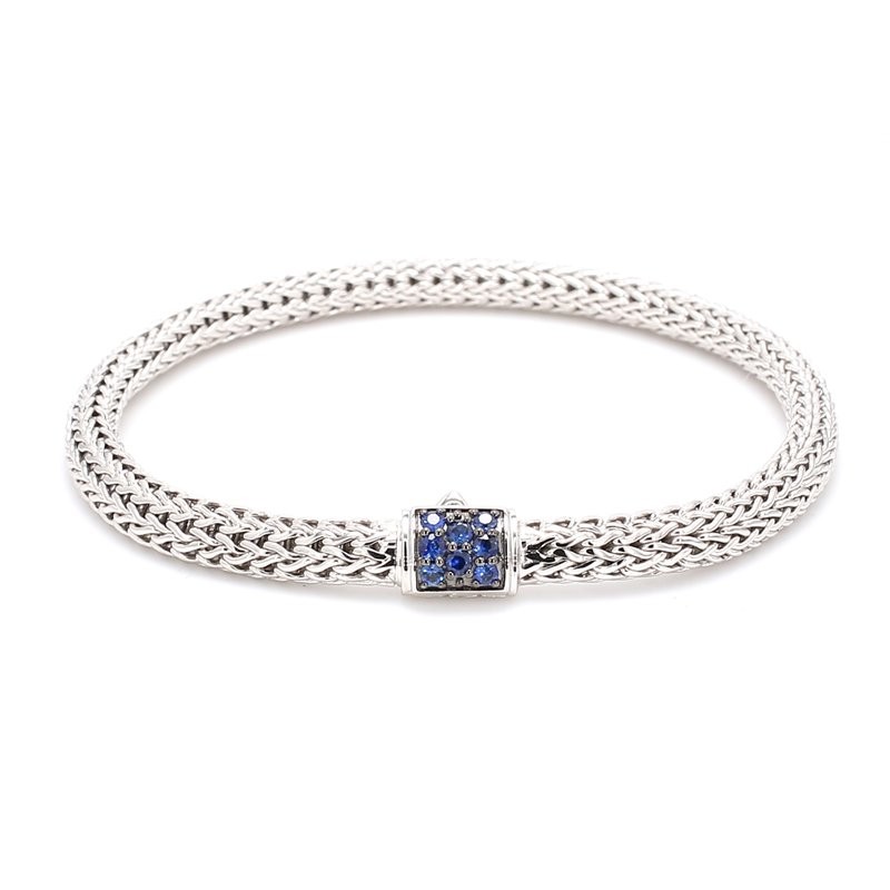 Sterling Silver Blue Sapphire Chain Bracelet