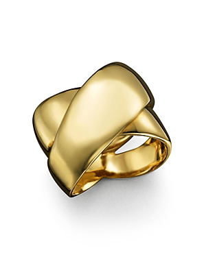 18k Yellow Gold Crossover Ring
