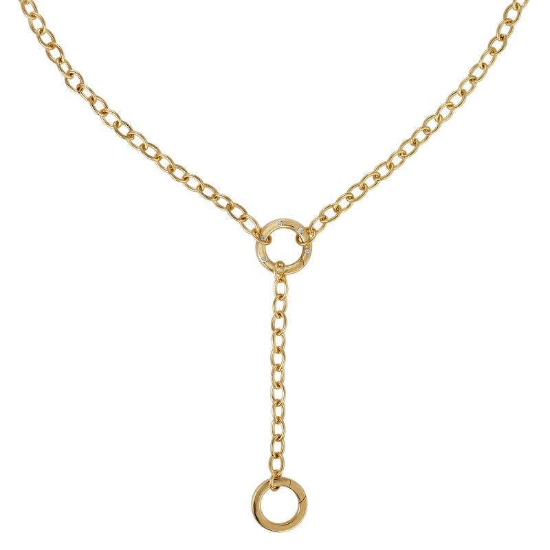 14k Yellow Gold Oval Link Hinge Necklace