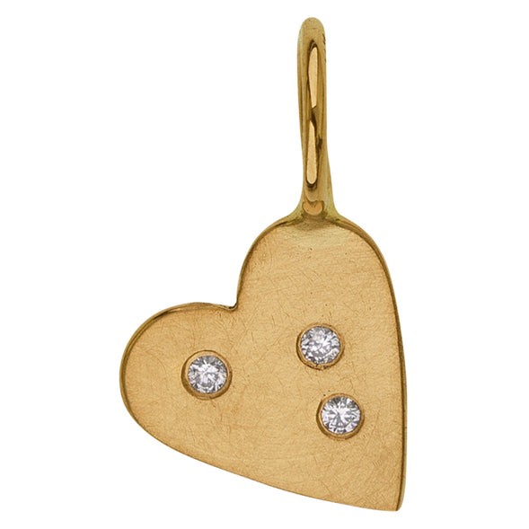 14k Yellow Gold Mini Heart Diamond Charm
