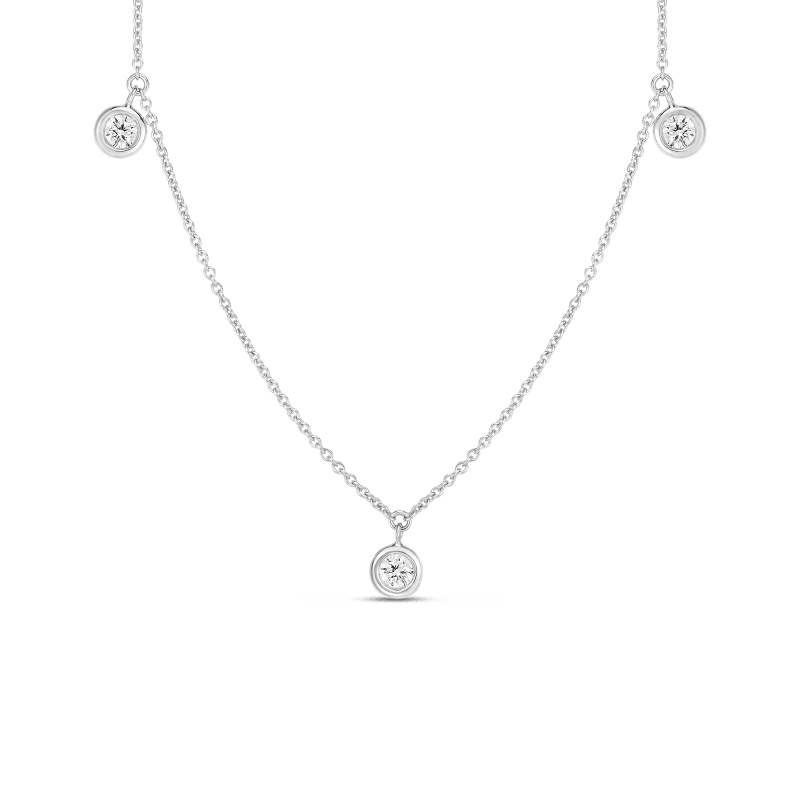 18k White Gold Diamond Dangling Necklace