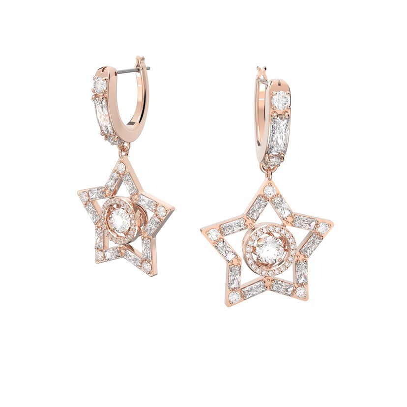 Rose Gold Plated Stella Dancing Crystal Star Earrings