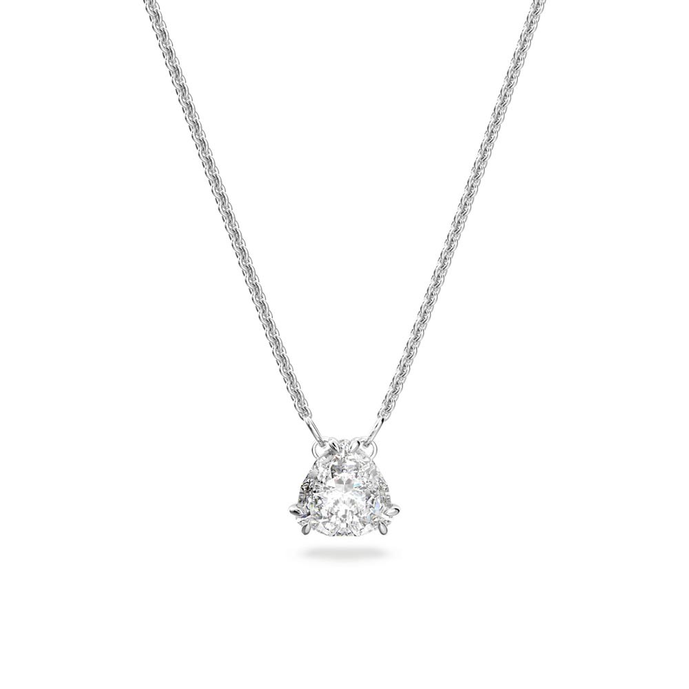Rhodium Plated Millenia Trilliant Crystal Necklace