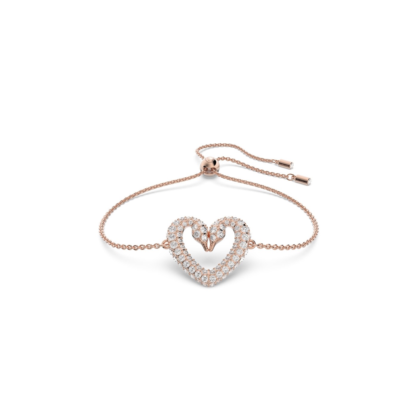 Rose Gold Plated Double Swan Crystal Bracelet