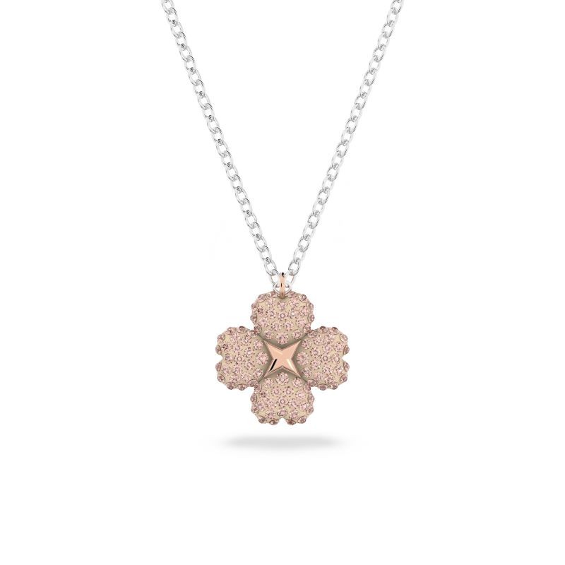 Latisha Rose Gold Crystal Flower Necklace