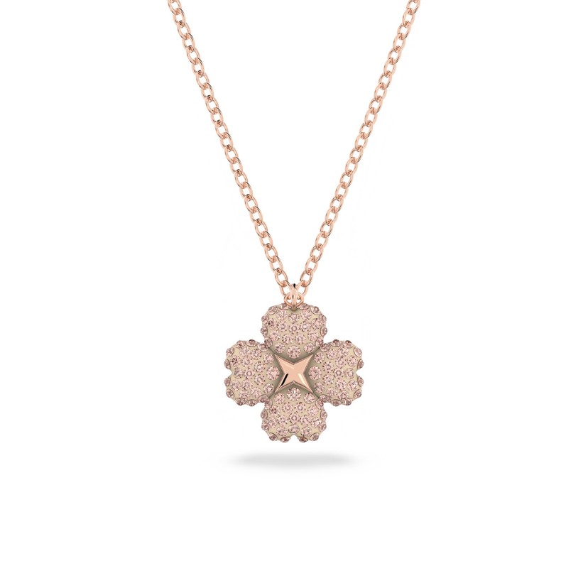 Rose Gold Plated Latisha Crystal Flower Necklace