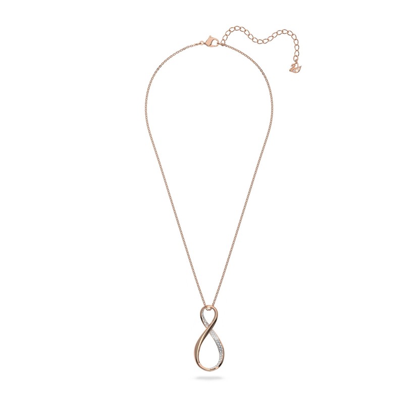 Rose Gold Plated Exist Pave Crystal Infinity Necklace