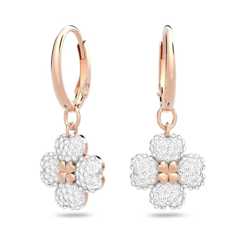 Rose Gold Plated Latisha Crystal Flower Drop Earrings