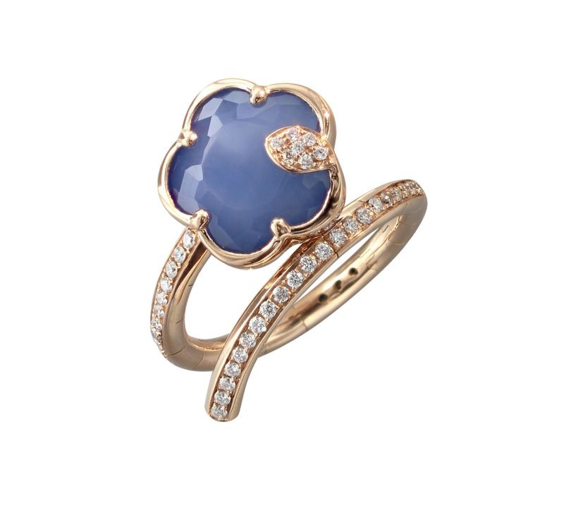 Lapis Lazuli Doublet and Champagne Diamond Ring