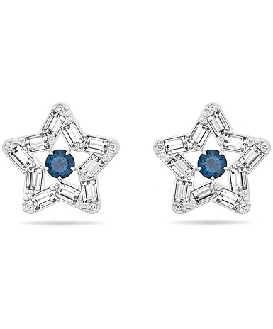 Silver Stella Crystal Star Earrings
