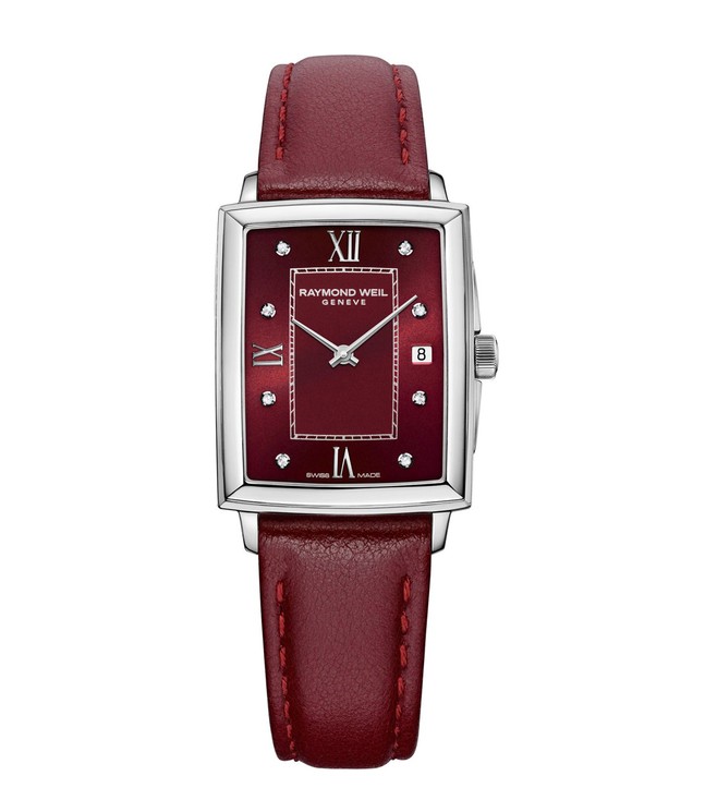 Ladies Toccata Ruby Dial Diamond Leather Watch