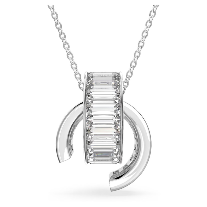 Silver Matrix Baguette Crystal Necklace