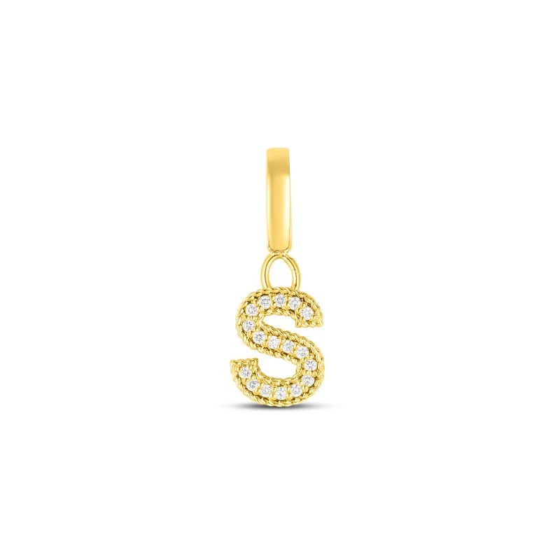 18k Yellow Gold Letter S Charm
