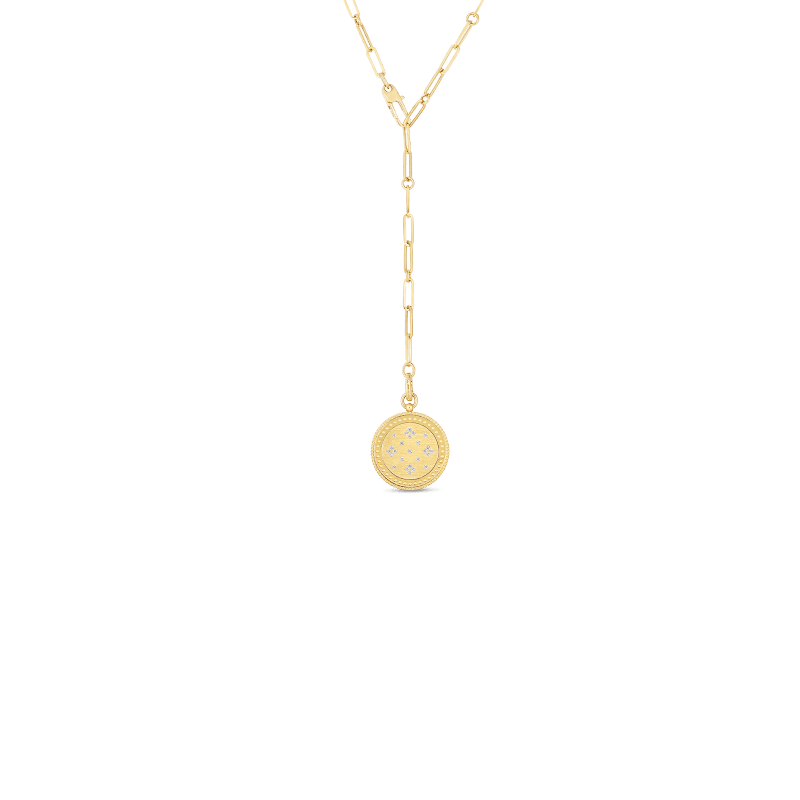 18k Yellow Gold Venetian Princess Medallion Flower Necklace