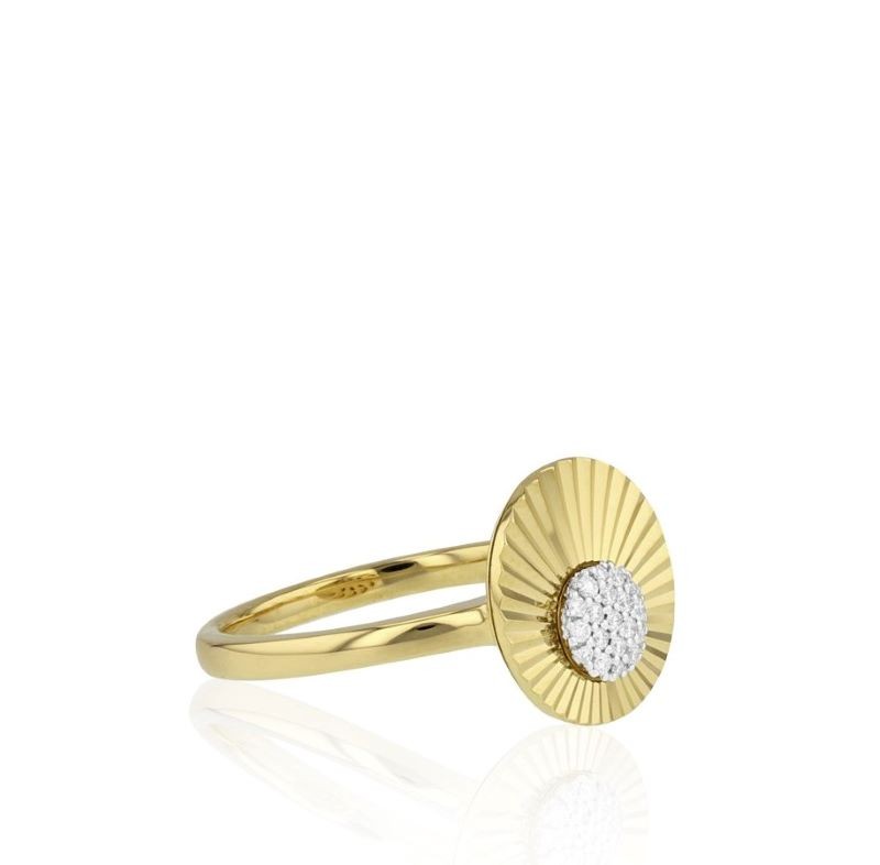 14k Two Tone Small Aura Circle Ring