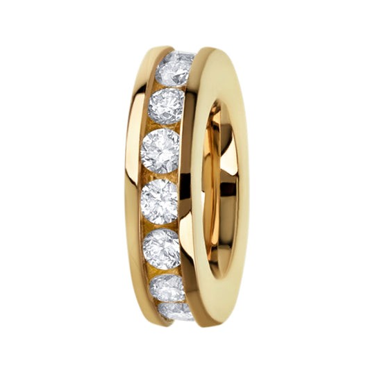 14k Yellow Gold Channel Set Diamond Loop Charm