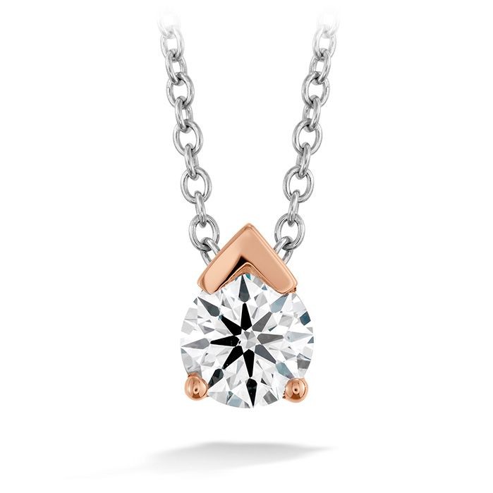 18k Rose Gold Aerial Diamond Pendant Necklace