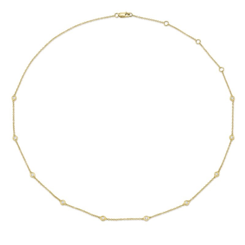 14k Yellow Gold Diamond By The Yard Necklace