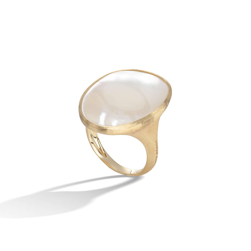 18k Yellow Gold Lunaria Mother Of Pearl Ring